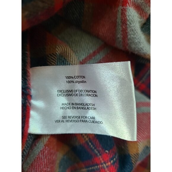 Eddie Bauer Men XXL Plaid Heavy Button-Up Shirt Long Sleeve Work Street Wear Red - Picture 12 of 13